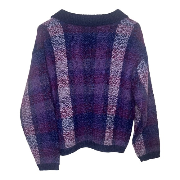 Vintage Purple Mohair-Blend Cardigan M Grandpacore - Picture 2 of 3